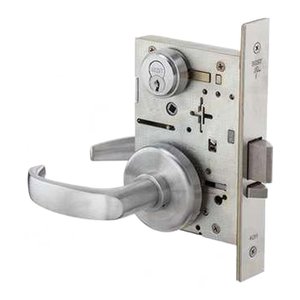 BEST 45H7AB15H626RH Mortise Lock, 15 Lever, H Rose, Satin Chrome