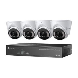 TP-Link VIGI NK4P-T4425-2T 4MP Full-Color Turret IPC and 4-Channel PoE+ NVR Kit