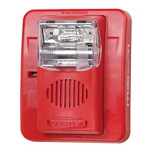 Gentex GES3-12PR GES3 12V DC Selectable Candela, Low Profile Evacuation Strobe, Red Faceplate