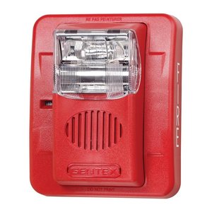 Gentex GES3-12PWR Commander3 Series Selectable Candela Low Profile Evacuation Strobe, 12V DC, 15/75 cd, Red