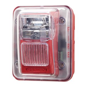 Gentex WGES24-75WRLP WGES Series Low Profile Evacuation Outdoor Strobe, Wall Mount, 24V DC, 75 cd, Red