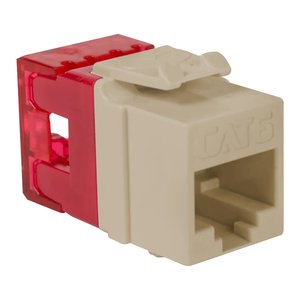 ICC IC1078F6IV CAT6 Keystone Jack with Slim Profile 180-Degree Punch Down, RJ45 UL Listed PoE++ TAA Compliant for Wall Plate / Patch Panel, Ivory