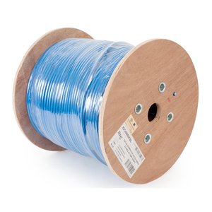 ICC ICCABR6FBL CAT6A CMR Riser 23AWG 100% Solid Pure Copper Shielded Bulk Ethernet Cable, FTP, PoE++, 650 MHz, UL Certified, ETL Verified, 1000' Reel, Blue