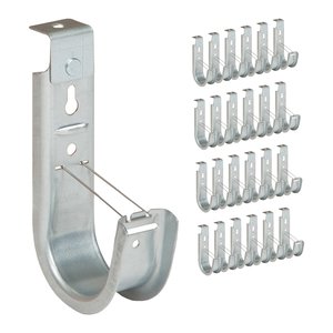 ICC ICCMSJH944 Ceiling Mount J Hook 2" with Retainer Clip, Galvanized Steel Cable Management Hooks for Hanging Cable, Rust-Resistant, EIA and TIA Compliant, 25-Pack