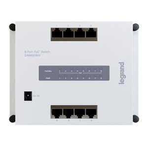 On-Q DA8800WH 8-Port PoE+ Switch, Enclosure Mounted, Residential