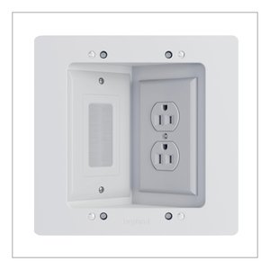 Pass and Seymour HT2302KWH In-Wall Power and Cable Management TV Connection Kit