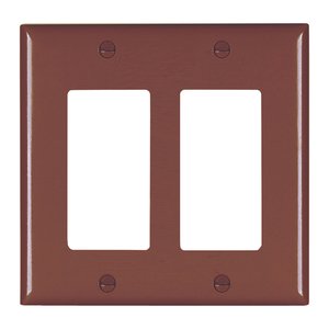 Pass and Seymour TP262 Pass and Seymour Trademaster 2-Gang Decorator Wall Plate, Brown (M20)