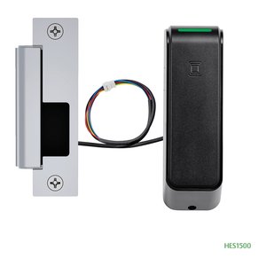 HES ES100-16LM-IPS-629 ES100 Series Reader Body and 1600 Strike for ANSI Latchbolt and Deadbolt Lockset, Wireless Electric Strike, Complete Latchbolt Faceplate Pack, Monitored, Bright Stainless Steel
