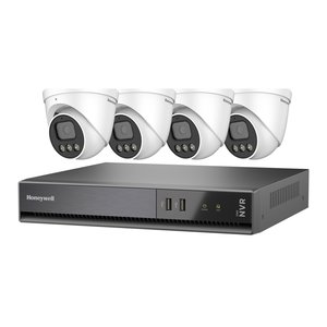 Honeywell HKCNV040101CE5R304 Color Night Vision Video Surveillance Kit, Includes 4-Channel CNV NVR 1TB, and (4) 5MP Ball Cameras