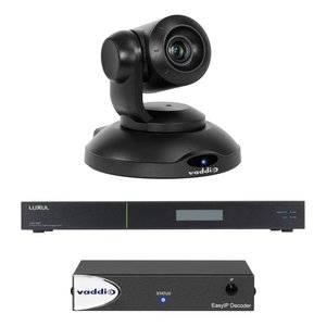 Vaddio EasyIP 10 Base Kit, (1) Professional IP PTZ Camera, (1) Decoder, (1) Luxul Network Switch, Black (999-30201-000)