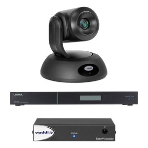 Vaddio EasyIP 20 Base Kit, (1) Professional IP PTZ Camera, (1) Decoder, (1) Network Switch, Black (999-30232-000)