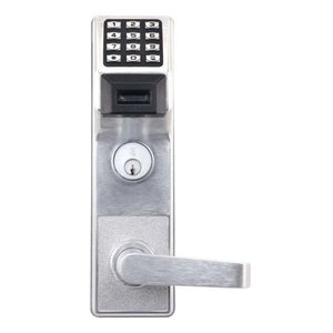 Napco ETPDNSRX26DV99 Alarm Lock Networx Exit Trim Lock, Straight and Regal Lever with Keypad and Proximity, Satin Chrome Finish