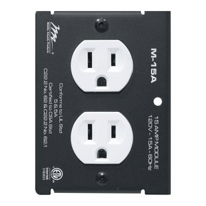 Middle Atlantic M-15A MPR Module, Duplex, 15A, 4" Deep, Black