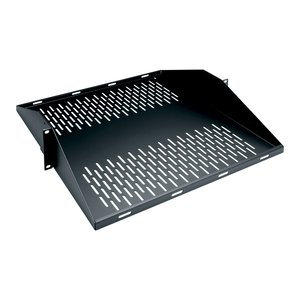 Middle Atlantic U2MS Vented Series Center Mount Utility Rack Shelf, 18" Deep, 2U RMS, Black