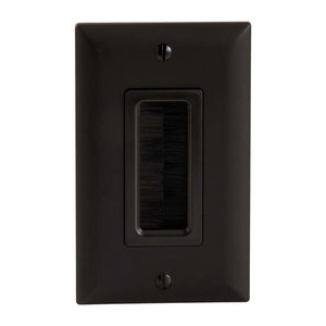 Sanus SA-IWCM1-LA1 In‑Wall Cable Management Brush Wall Plate, Light Almond