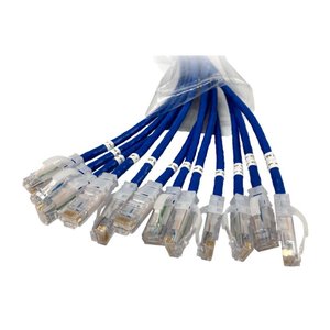 Ortronics EZFPM605Q12-06 CAT6 EZ Patch Flat Pack Clarity, 5' (1.52m), Blue, 12-Pack