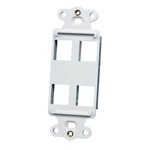 Ortronics KSDS4-88 Keystone TechChoice Rectangular Stylistics Frame, 4-Port, White