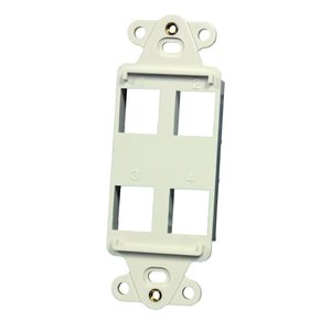 Ortronics KSDS4 Keystone Techchoice Rectangular Stylistics Frame, 4-Port, Fog White