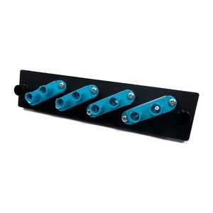 Ortronics OFP-STD08LC Q-Series OFP Standard Density Adapter Panel, 4, ST, Duplex, OM3, Aqua