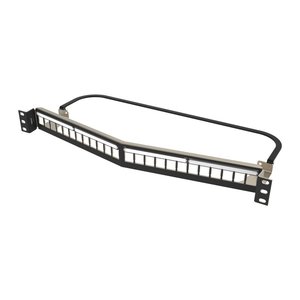 Ortronics PHAHDJSU24 Clarity 24-Port 1U Shielded High Density Jack, Unloaded Angled Panel, Black
