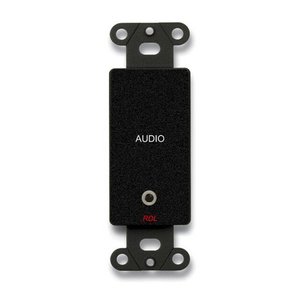 RDL DB-MJPT Mini-Jack Pass-Through Plate, 1/8" (3.5 mm) Input or Output Connector, Black