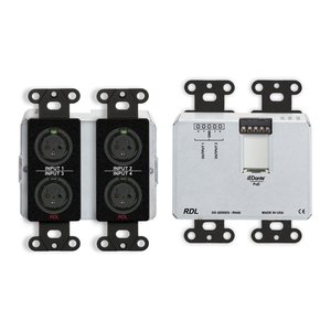 RDL DDB-RN40 Wall-Mounted Bi-Directional Mic / Line Dante Interface 4 x 2