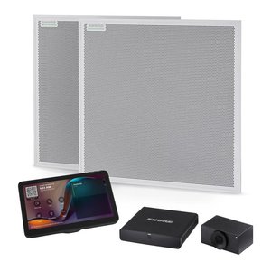 Shure IMXRK70 IntelliMix Room Kit, Includes (2) MXA902 Ceiling Microphone + Speaker, Huddly L1 Networked Camera, IntelliMix Compute, IntelliMix Touch Panel, and Network Switch