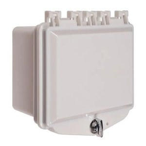 STI-7511A-OW Enclosure with Enclosed Deep Back Box and Exterior Thumb Lock, Polycarbonate, White