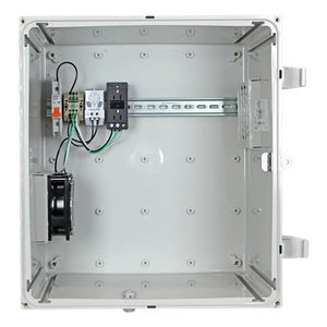 STI EP181611-O5 EnviroArmour Lockable Enclosure, Opaque, NEMA 3R Filter Fan with Filter Vent, Power Distribution, Polycarbonate