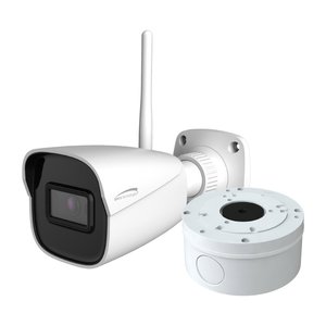 Speco O4VBW2 4MP IP WiFi Bullet Camera with Line Crossing and Intrusion Detection, 2.8mm Lens, White