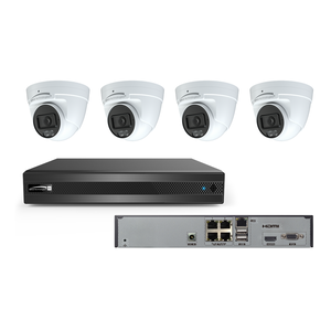 Speco ZIP4T1B Blue Series 4‑Channel NVR Kit with 1TB HDD and (4) 4MP PoE IP Cameras, NDAA Compliant