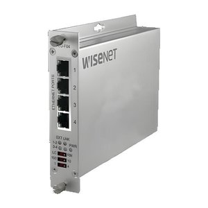 Hanwha TEU-F04 TEU-F Series 4-Channel Ethernet over UTP Extender with Pass-Through PoE