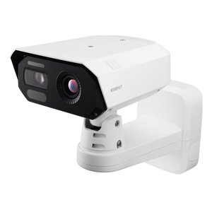Hanwha TNM-C4950TD Series 8MP Bi-Spectrum AI Thermal IP Camera, 13.5mm Fixed Thermal Lens and 10.9-29mm Motorized Varifocal Visible Lens, White