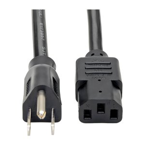 Eaton Tripp Lite P007-002 14AWG Computer Power Cord, NEMA 5-15P to C13, Heavy-Duty, 15A, 125V, 2' (0.61m), Black