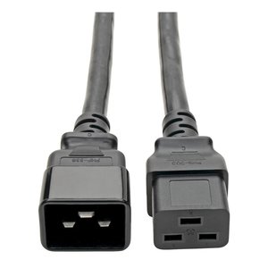 Eaton Tripp Lite P036-002 Heavy-Duty Power Extension Cord, C19 to C20, 20A, 250V, 12AWG, 2' (0.61m), Black
