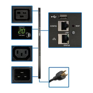 Eaton Tripp Lite PDUMNV20HVLX Power Distribution Unit PDU 20 C13 and 4 C19 Outlets, LX Model