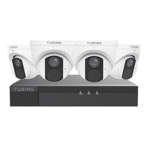 Turing Video TLK4T441 Lite IP Kit with (4) 4MP Turret Cameras and (1) 4-Channel NVR 1TB