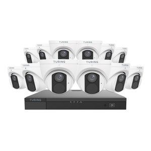Turing Video TLKCT4F4 Lite IP Kit with (12) 4MP Turret Cameras and (1) 16-Channel NVR 4TB