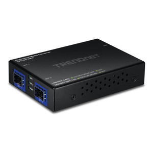 TRENDnet TFC-G21SFP 1000BASE-T to Dual SFP Fiber Media Converter with Redundant Uplink, Black