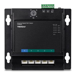 TRENDnet TI-PG50F 5-Port Industrial Gigabit PoE+ Wall-Mounted Front Access Switch