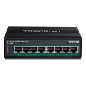 TRENDnet TI-PG80B 8-Port Hardened Industrial Unmanaged Gigabit 10/100/1000mbps DIN-Rail Switch W/ X Gigabit PoE Ports; Ti-Pg80b; 24 56v DC Power Inputs with Overload Protection