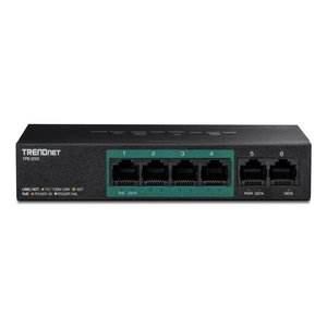 TRENDnet TPE-S50 6-Port Fast Ethernet PoE+ Switch, 1.2 Gbps, 60W PoE