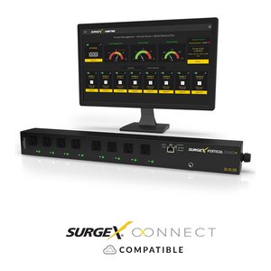 SurgeX SX-VS-128 Vertical Series+ Smart Vertical PDU, 8-Outlet Configuration, 120V
