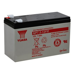 Yuasa NP7.5-12-250FR 12V 7.5AH SLA Battery, .250" Terminal