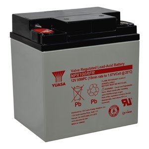 Yuasa NPX100RFR 12V, 95W Cell Valve Regulated Rechargeable SLA Battery, M5 Terminals, Flame Retardant