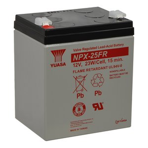 Yuasa NPX-25FR 12V, 23W Cell Valve Regulated Rechargeable SLA Battery, Terminals, Flame Retardant