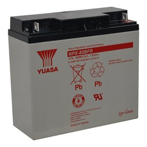 Yuasa NPX80BFR 12V, 80W Cell Valve Regulated Rechargeable SLA Battery, Terminals, Flame Retardant