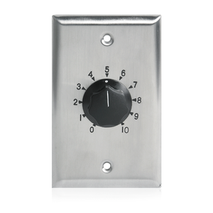 AtlasIED AT100 Volume Controller, 100W Attenuator 10 Step, Stainless Steel