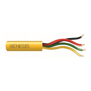 Genesis 21031102 22/4 Solid Unshielded Cable, Riser, CMR, FT4, 1000' (304.8 m) Pull Box, Yellow