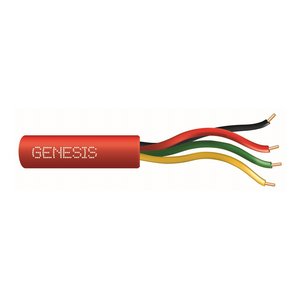 Genesis 21031104 22/4 Solid Unshielded Cable, Riser, CMR, FT4, 1000' (304.8 m) Pull Box, Red